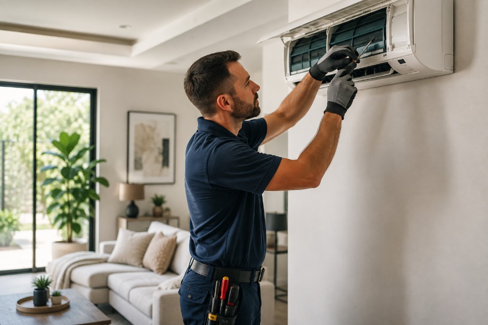 Technician performing a membership tune-up